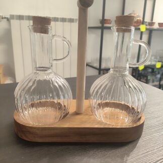 porta olio e aceto di vetro