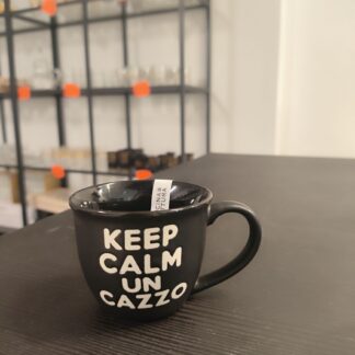 tazzina da caffè keep calm un cazzo nera