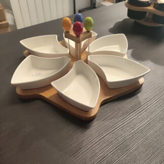 porta salse aperitivo in legno bianco