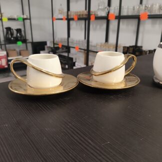 Servizio da caffe da 6 bianco e oro