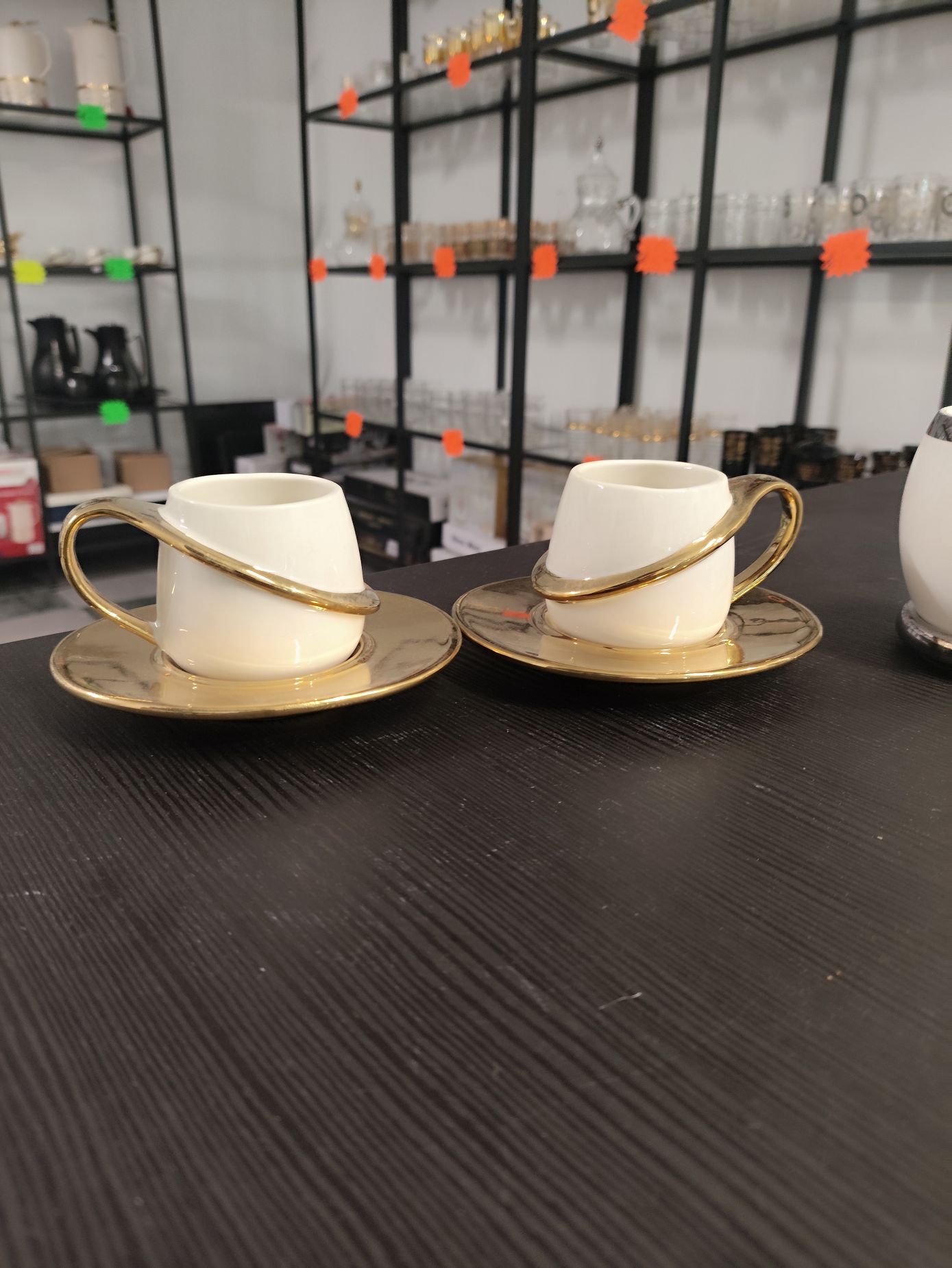 Servizio da caffe da 6 bianco e oro