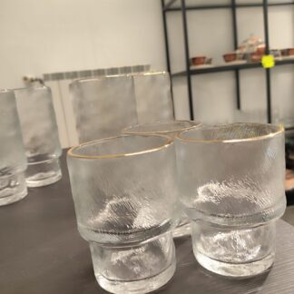 servizio di bicchieri da 6 satinato profilo oro