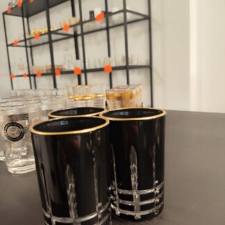 servizio di bicchieri da the da 12 elegante nero