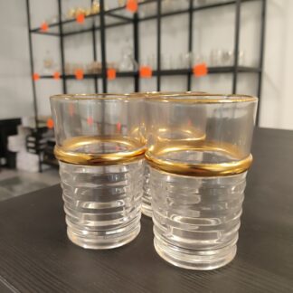 servizio di bicchieri da the da 12 elegante perfilo oro